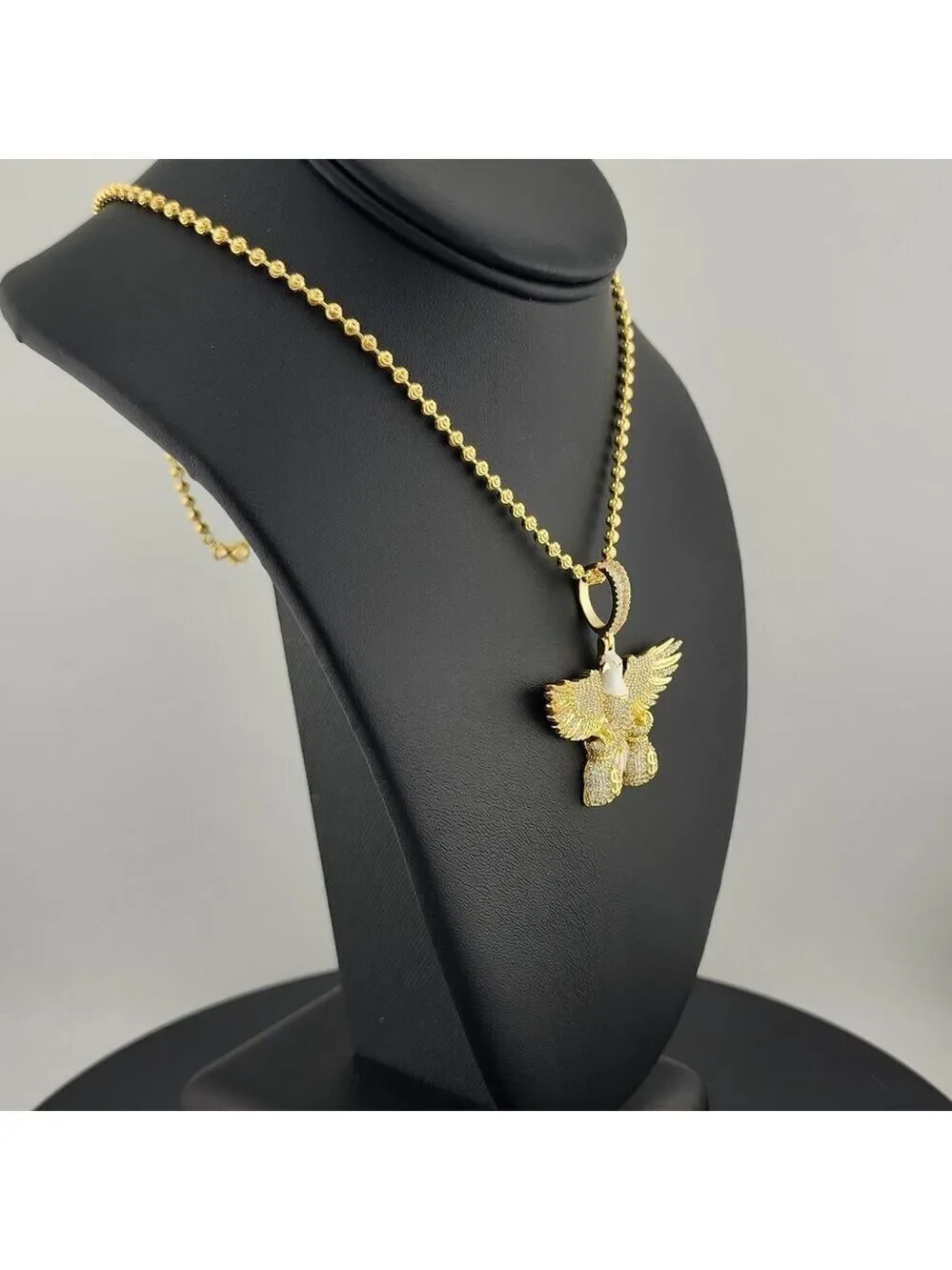 Sterling Silver 925 Flying Eagle Necklace with Two Money Bags – Bold & Symbolic